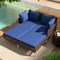 2-Person Patio Rattan Daybed with Soft Cushions and Heavy-Duty Metal Frame Relaxation Lounger